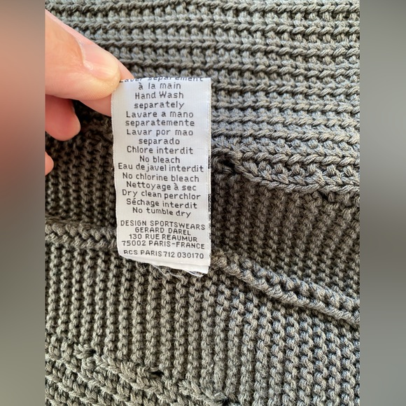 Gerard Darel Women's Olive Army Green Open Knit Sweater Vest Size 2 - Picture 6 of 9